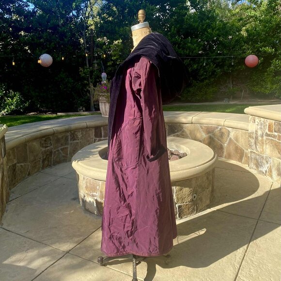 Mycra Pac Designerware Velvet Reversible Rain Coat Whimsy Goth Cape Hooded RARE - Picture 12 of 16
